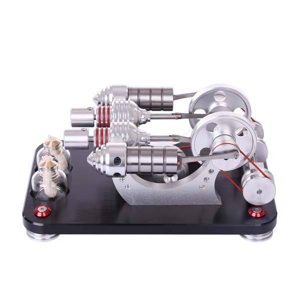 Twin-cylinder Stirling generator component view
