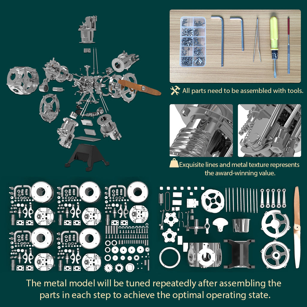 TECHING radial engine kit detail view