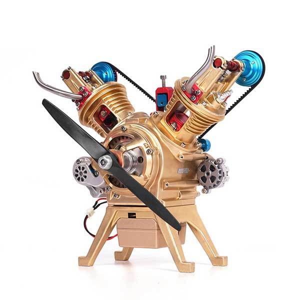 Full metal V-twin two-cylinder engine assembly kit