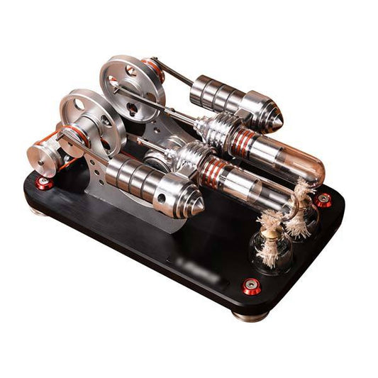 Two-cylinder Stirling engine electricity generator