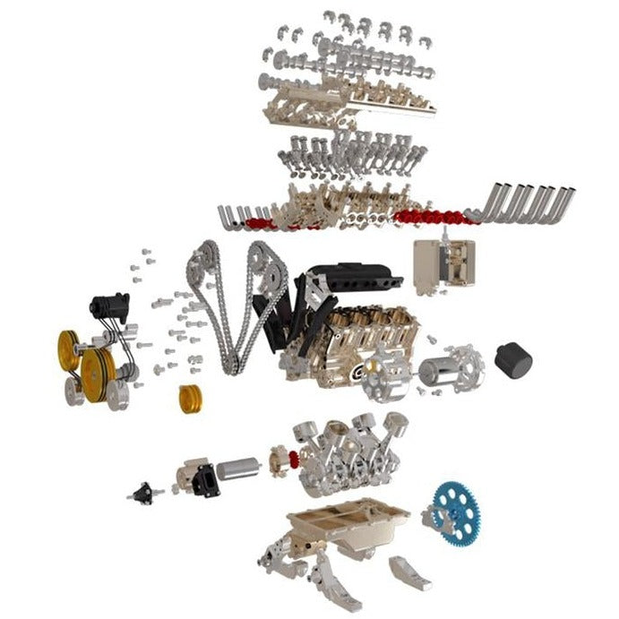 schematic view of V8 engine